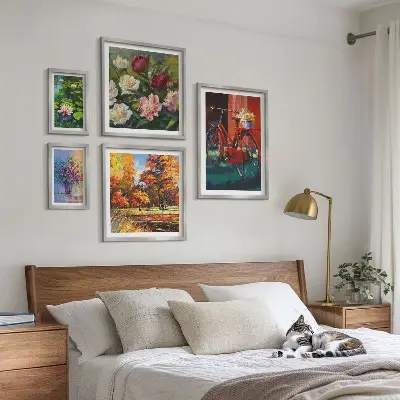 Bilderset fürs Sofa mit Blumen in der Frühlingslandschaft