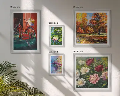 Bilderset fürs Sofa mit Blumen in der Frühlingslandschaft