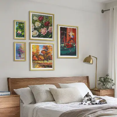Bilderset fürs Sofa mit Blumen in der Frühlingslandschaft