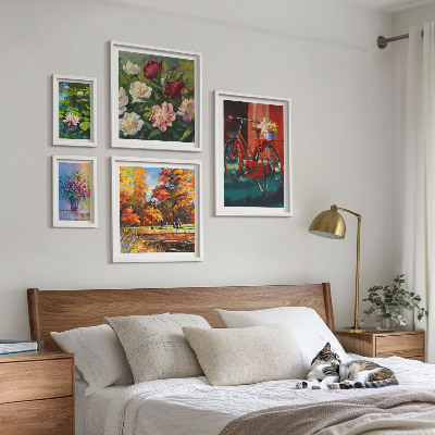 Bilderset fürs sofa Blumen in der Frühlingslandschaft
