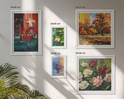 Bilderset fürs Sofa mit Blumen in der Frühlingslandschaft