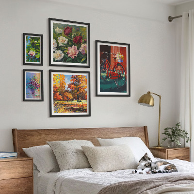 Bilderset fürs sofa Blumen in der Frühlingslandschaft