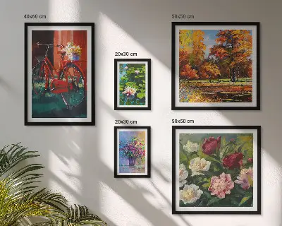 Bilderset fürs Sofa mit Blumen in der Frühlingslandschaft