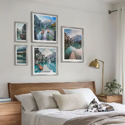 Bilderset für das Sofa mit Bergseen und Naturmotiven