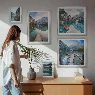 Bilderset für das Sofa mit Bergseen und Naturmotiven