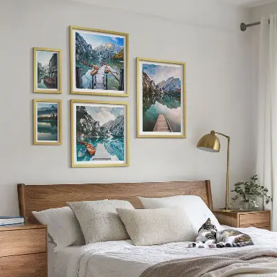 Bilderset für das Sofa mit Bergseen und Naturmotiven
