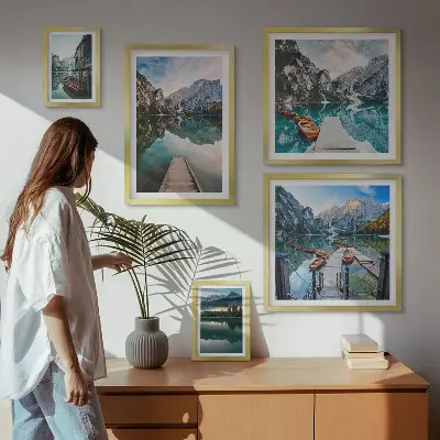 Bilderset für das Sofa mit Bergseen und Naturmotiven