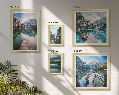 Bilderset für das Sofa mit Bergseen und Naturmotiven