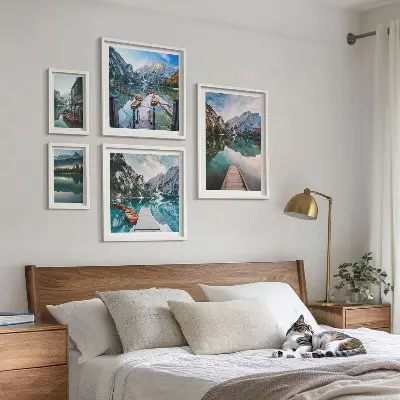 Bilderset für das Sofa mit Bergseen und Naturmotiven