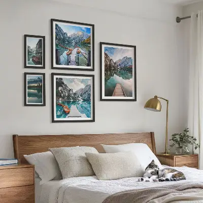 Bilderset für das Sofa mit Bergseen und Naturmotiven