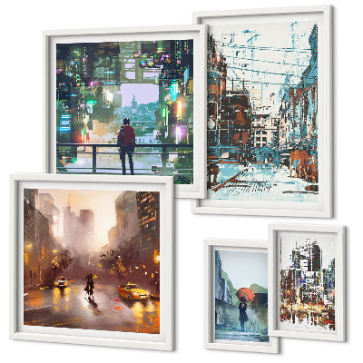 Bildergalerie-set für die wand Moderne Stadtlandschaften