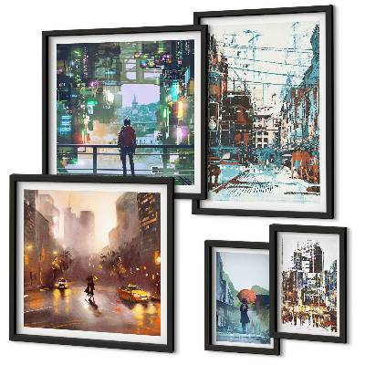 Bildergalerie-set für die wand Moderne Stadtlandschaften