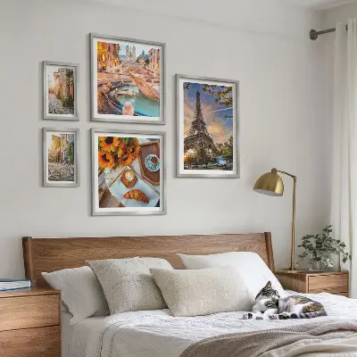 Modernes Wandbilder-Set atmosphärische Ansichten eines Cafés