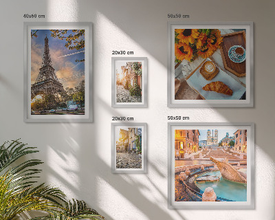 Modernes wandbilder-set Atmosphärische Ansichten des Cafés