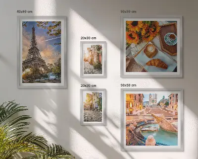 Modernes Wandbilder-Set atmosphärische Ansichten eines Cafés