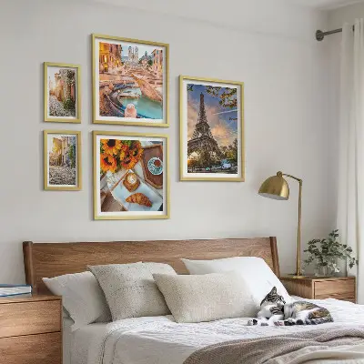 Modernes Wandbilder-Set atmosphärische Ansichten eines Cafés