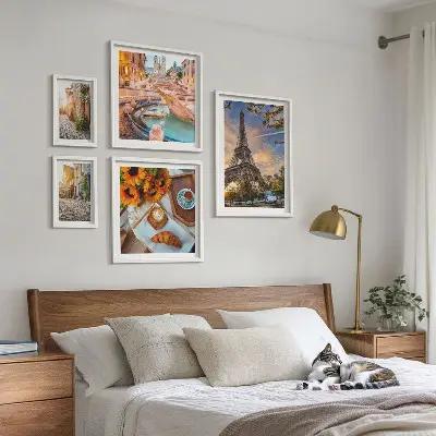 Modernes Wandbilder-Set atmosphärische Ansichten eines Cafés