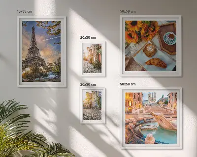 Modernes Wandbilder-Set atmosphärische Ansichten eines Cafés