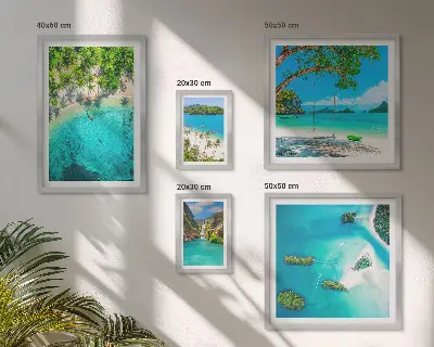 Wandbilder-Set mit tropischen Stränden und paradiesischem Wasser