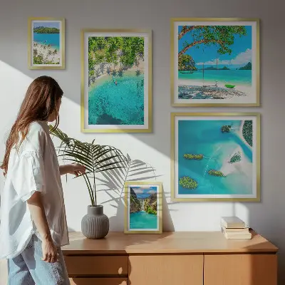 Wandbilder-Set mit tropischen Stränden und paradiesischem Wasser