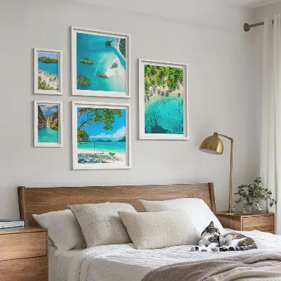 Wandbilder-Set mit tropischen Stränden und paradiesischem Wasser
