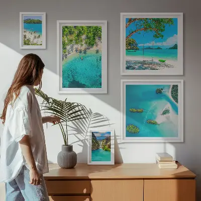 Wandbilder-Set mit tropischen Stränden und paradiesischem Wasser