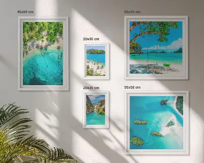 Wandbilder-Set mit tropischen Stränden und paradiesischem Wasser