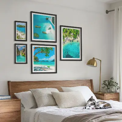 Wandbilder-Set mit tropischen Stränden und paradiesischem Wasser