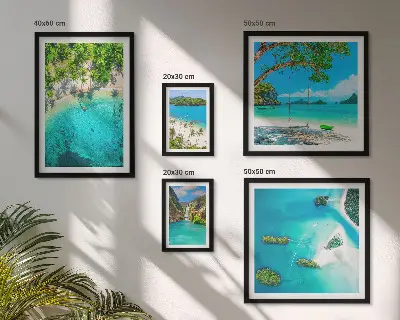 Wandbilder-Set mit tropischen Stränden und paradiesischem Wasser