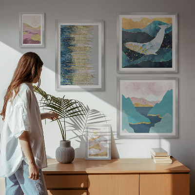Bildergalerie-set für die wand Abstrakte Berge, modernes Meer
