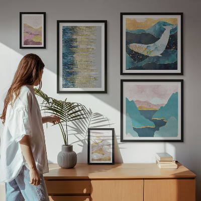 Bildergalerie-set für die wand Abstrakte Berge, modernes Meer
