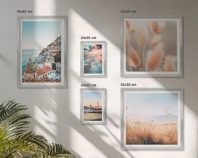 Modernes Wandbilder-Set mit Küstenlandschaften in der Natur