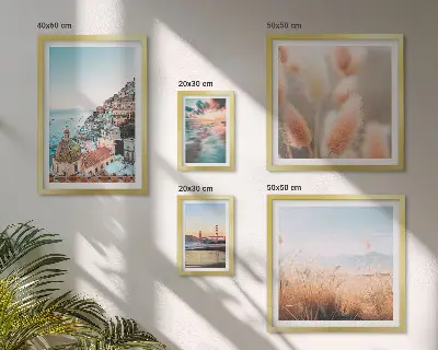 Modernes Wandbilder-Set mit Küstenlandschaften in der Natur