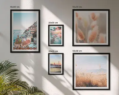 Modernes Wandbilder-Set mit Küstenlandschaften in der Natur