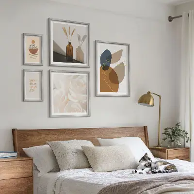 Bilderset fürs Sofa mit Boho Pflanzendekorationen