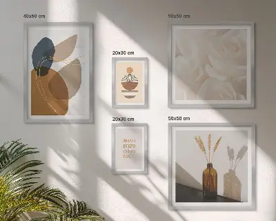 Bilderset fürs Sofa mit Boho Pflanzendekorationen