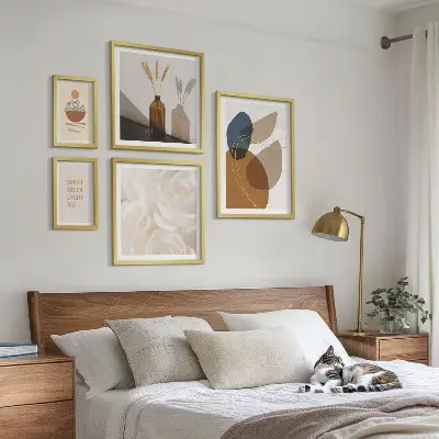 Bilderset fürs Sofa mit Boho Pflanzendekorationen