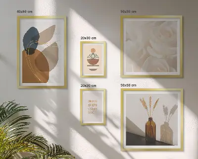 Bilderset fürs Sofa mit Boho Pflanzendekorationen