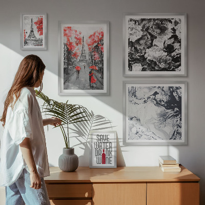 Bildergalerie-set für die wand Pariser Blumen und Muster