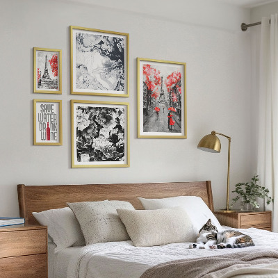 Bildergalerie-set für die wand Pariser Blumen und Muster