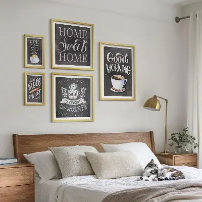 Modernes Wandbilder-Set mit rustikalen Kaffee-Inspirationen