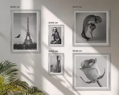 Bilderset fürs Sofa stilvolles Design in Schwarz-Weiß mit Paris-Motiven