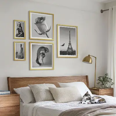 Bilderset fürs Sofa stilvolles Design in Schwarz-Weiß mit Paris-Motiven