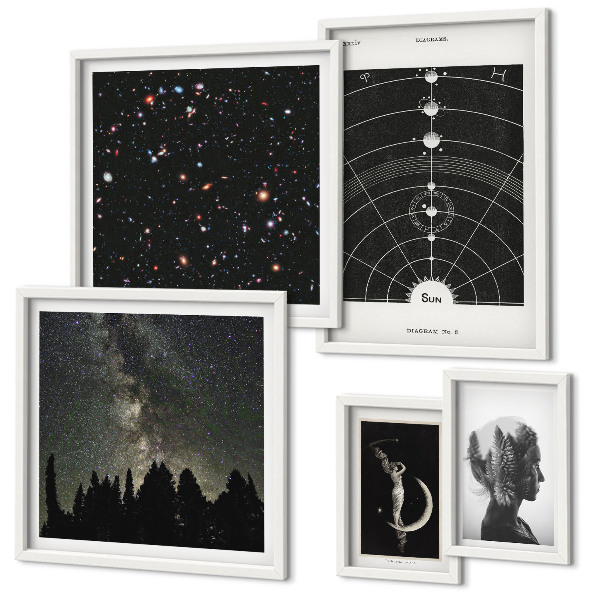 Bildergalerie-set für die wand Kosmische Inspirationen der Galaxie