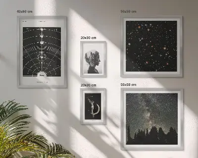 Wandbilder-Set mit kosmischen Galaxie-Motiven
