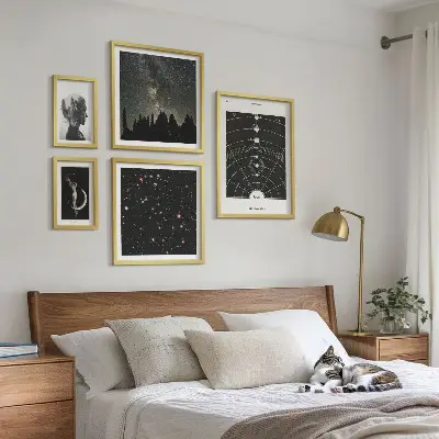 Wandbilder-Set mit kosmischen Galaxie-Motiven