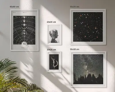 Wandbilder-Set mit kosmischen Galaxie-Motiven