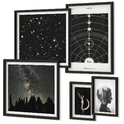 Bildergalerie-set für die wand Kosmische Inspirationen der Galaxie
