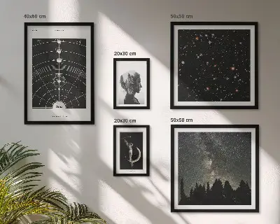 Wandbilder-Set mit kosmischen Galaxie-Motiven