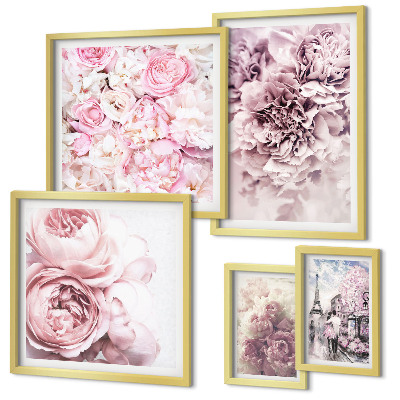 Modernes wandbilder-set Vintage-Blumenarrangements